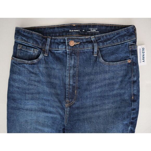 Old Navy 647508-00 Women's Sz 10 Dark Blue Higher High-Rise Flare Denim Jeans - Picture 5 of 10